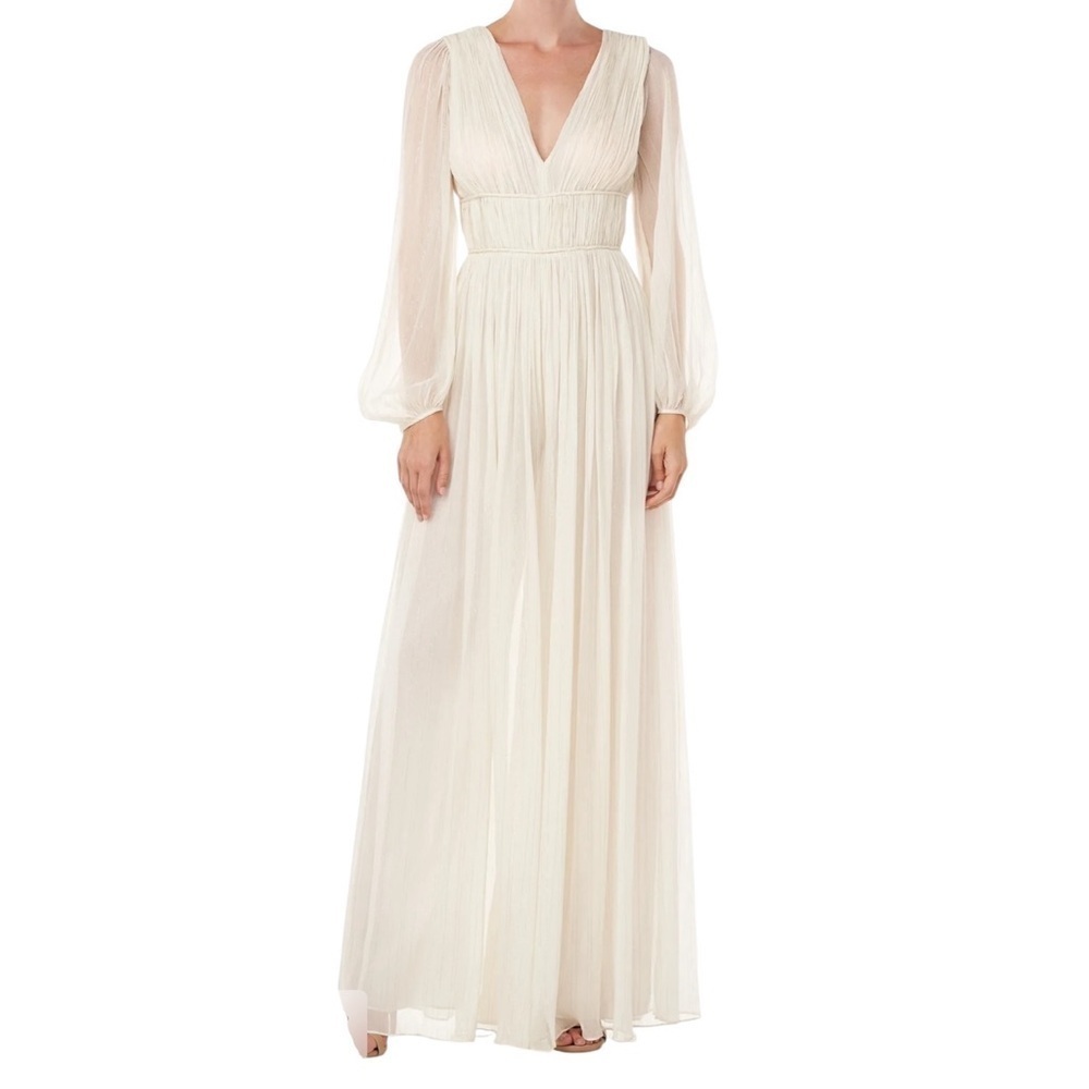 AMUR NEW Robbie Plunging Wide Leg Jumpsuit